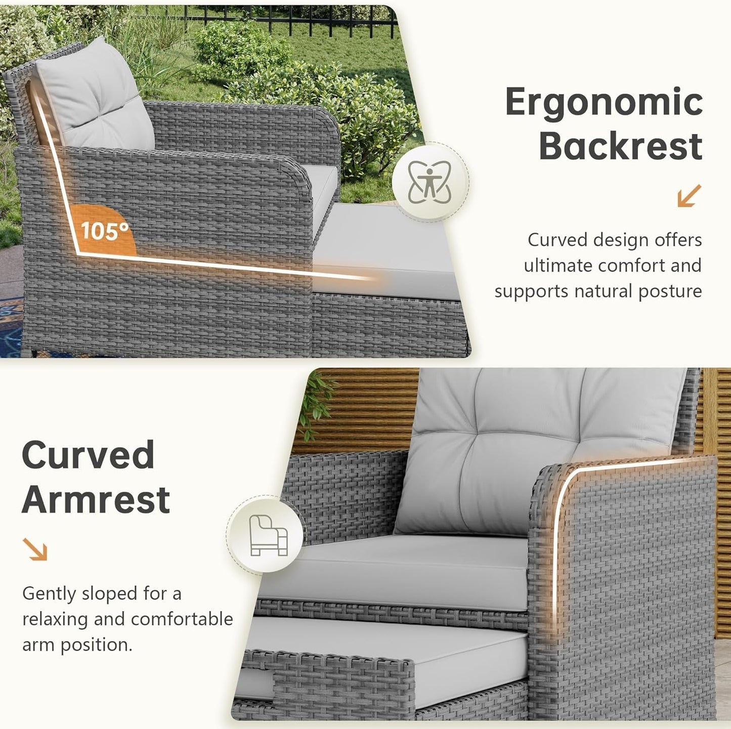 Sturdy Five Piece Patio Conversation Set With Cushions-3