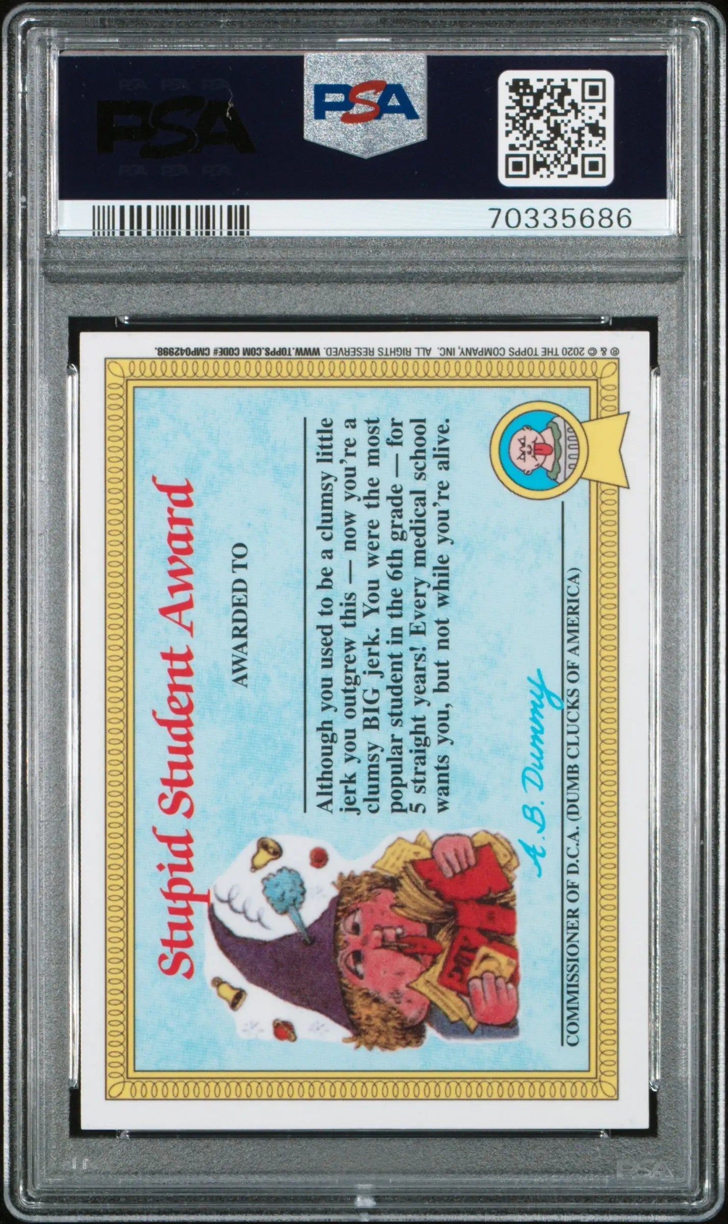 PSA-graded Dead Ted 2020 Topps Garbage Pail Kids card featuring a sliding baseball player