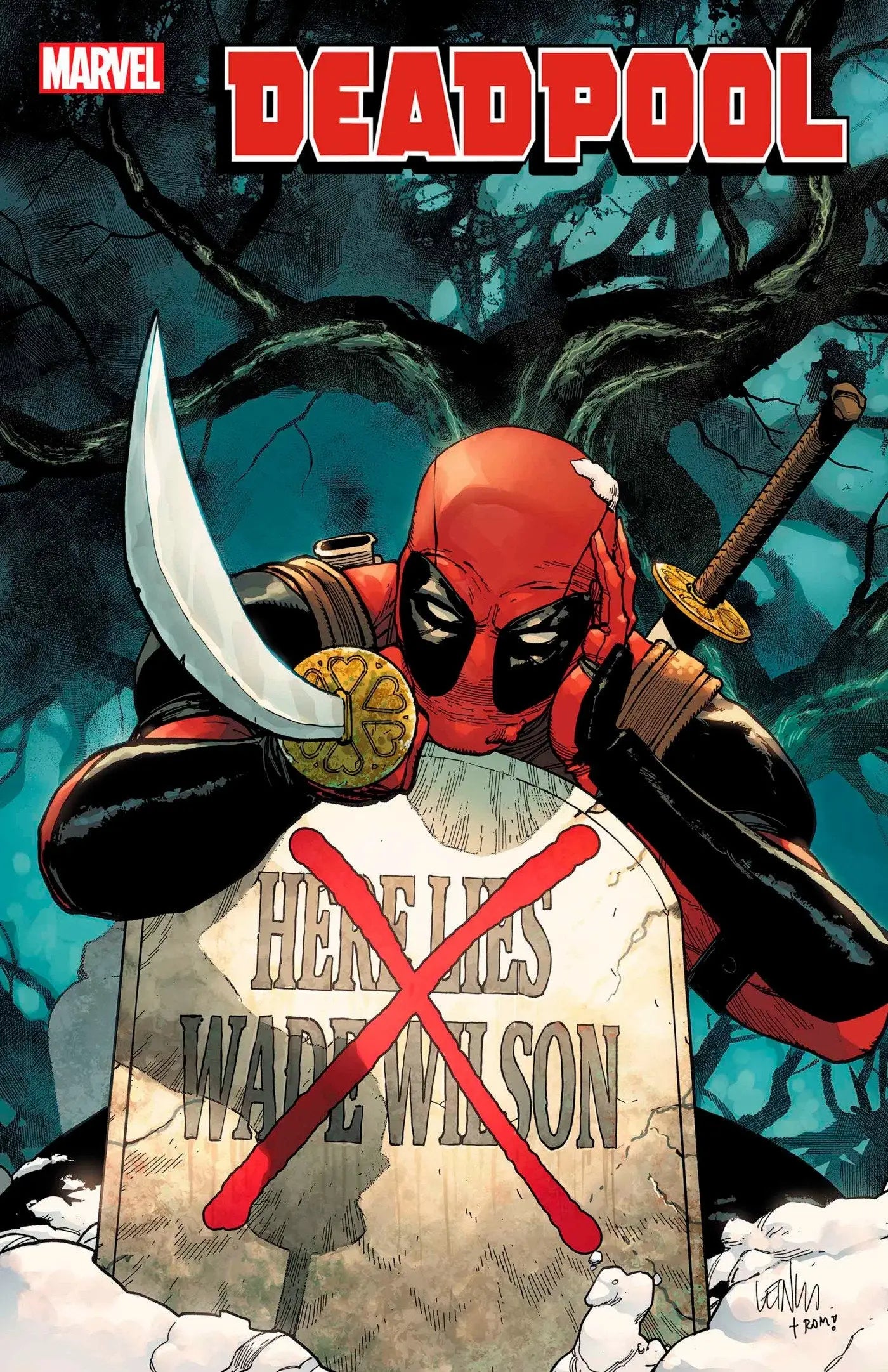 Deadpool #10 Leinil Yu Variant comic book cover featuring vibrant artwork