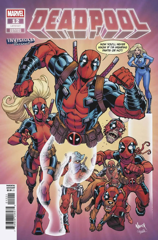 Deadpool #12 Todd Nauck Invisible Var comic book cover for trading cards enthusiasts