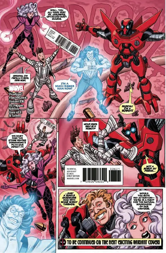 Comic book panel from DEADPOOL #36 KOBLISH SECRET COMIC VAR SE featuring unique artwork