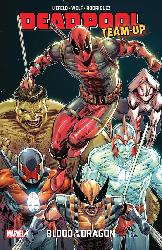 Comic book cover for Deadpool Team-Up By Rob Liefeld Blood Of The Dragon TP