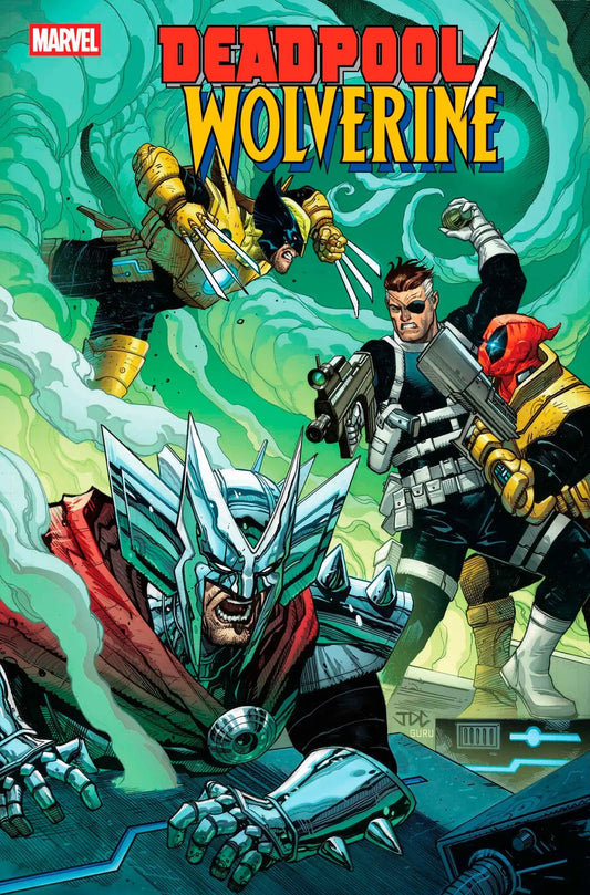 Comic book cover for Deadpool Wolverine #6 featuring an apocalyptic mission with Nick Fury