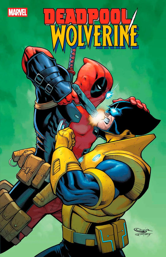 Comic book cover featuring Deadpool and Wolverine in a standoff for Deadpool/Wolverine #8 Sajad Shah Variant