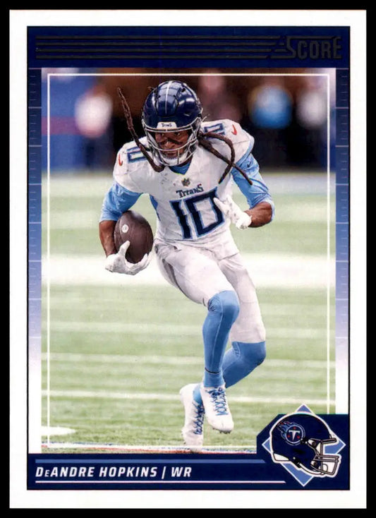 DeAndre Hopkins football card from 2024 Score Tennessee Titans series side view