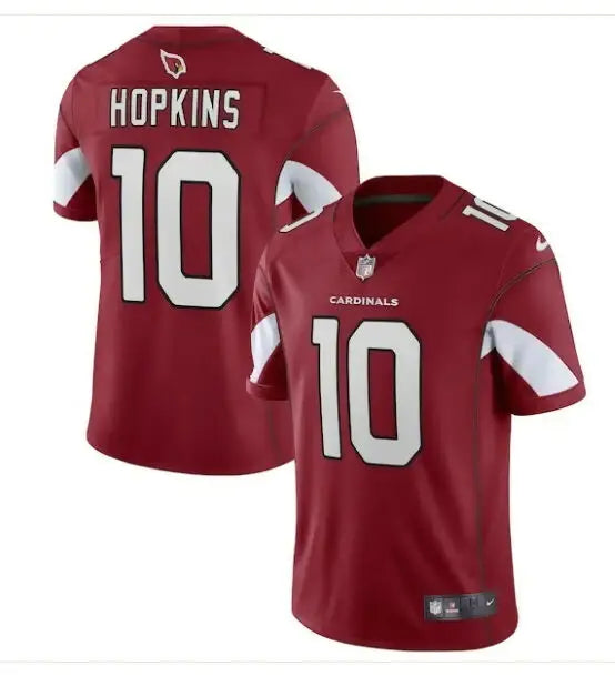 Red Arizona Cardinals DeAndre Hopkins NFL jersey with number 10 front and back