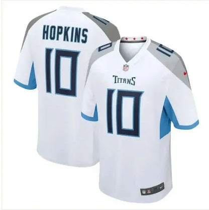 White Tennessee Titans DeAndre Hopkins Game Jersey with 10 on front and back