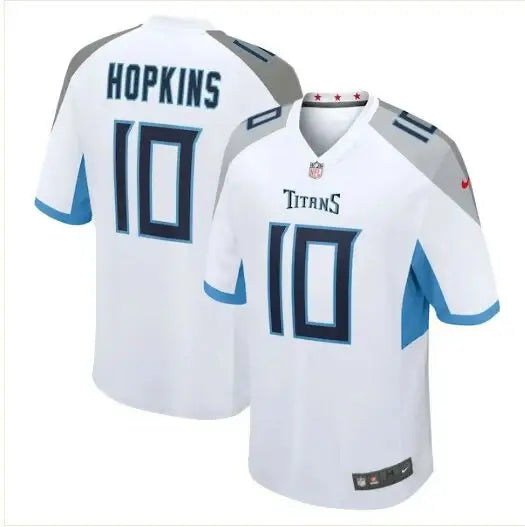 White Tennessee Titans DeAndre Hopkins Game Jersey with 10 on front and back