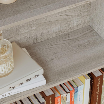 Industrial Bookshelves and Bookcases with Doors Floor Standing 6 Shelf Display Storage Shelves 70 in Tall Bookcase for Home Office, Living Room-4