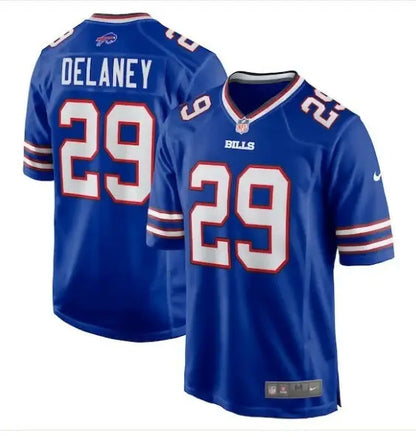 Blue Buffalo Bills Nike Game Jersey with number 29 displayed for Dee Delaney