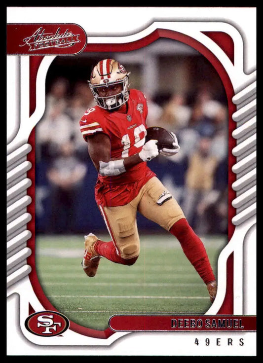 Deebo Samuel football card from Panini Absolute 2022 San Francisco 49ers set
