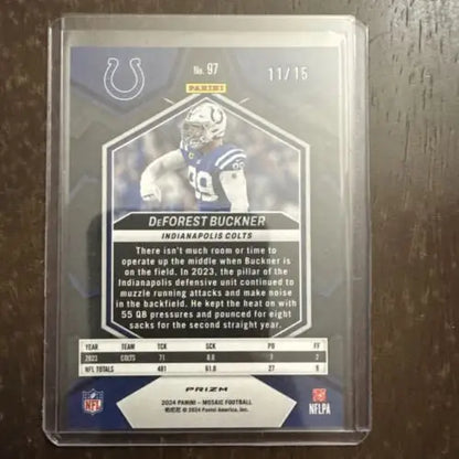 DeForest Buckner Tessellation 11/15 SP 2024 Panini Mosaic Football card collectible