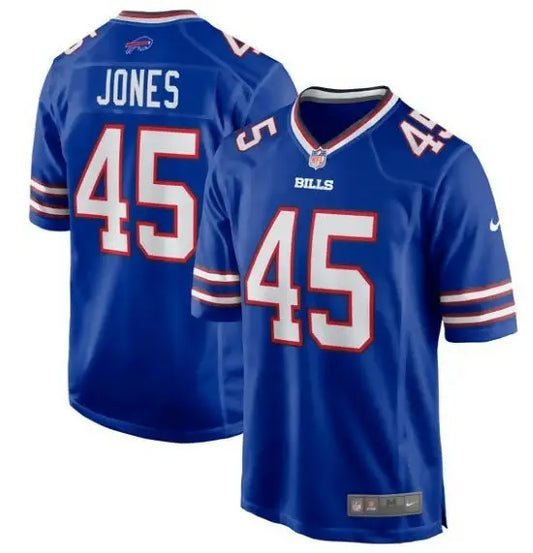 Royal Blue Deion Jones Buffalo Bills Nike Game Jersey with number 45 on the back