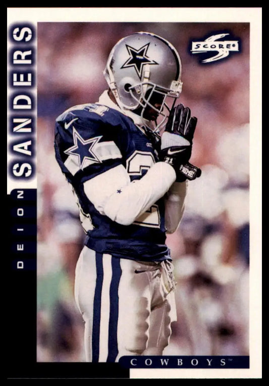 Deion Sanders football card from 1998 Score series featuring Dallas Cowboys player
