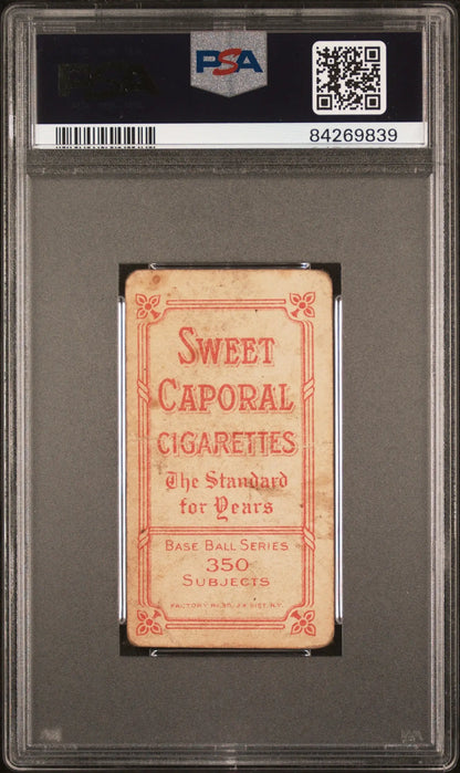 Vintage Del Howard T206 Sweet Caporal 350/30 cigarette card in PSA graded holder