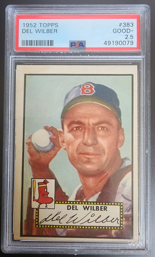 PSA-graded 1952 Topps Del Wilber baseball card for collectors of trading cards