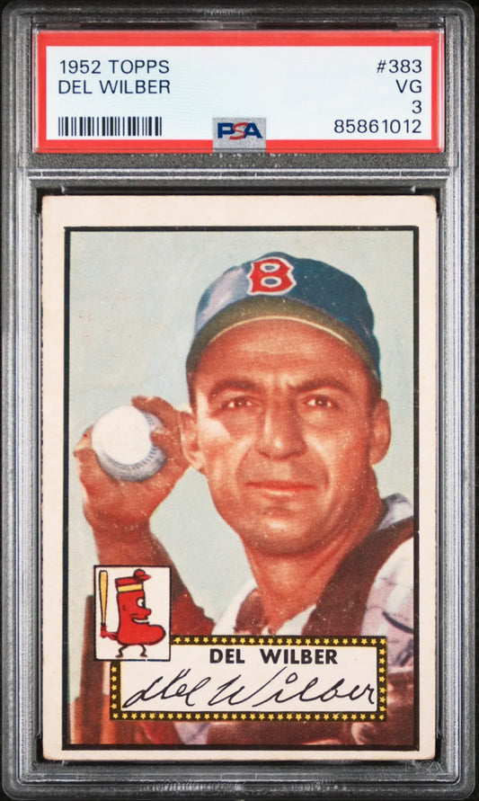 Del Wilber 1952 Topps #383 graded baseball card in PSA holder for trading cards collectors