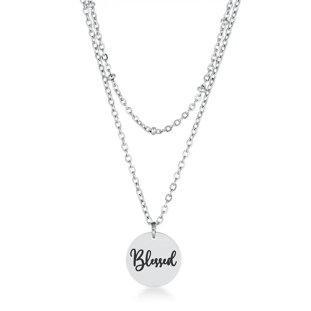 Delicate Stainless Steel Blessed Necklace - Necklaces