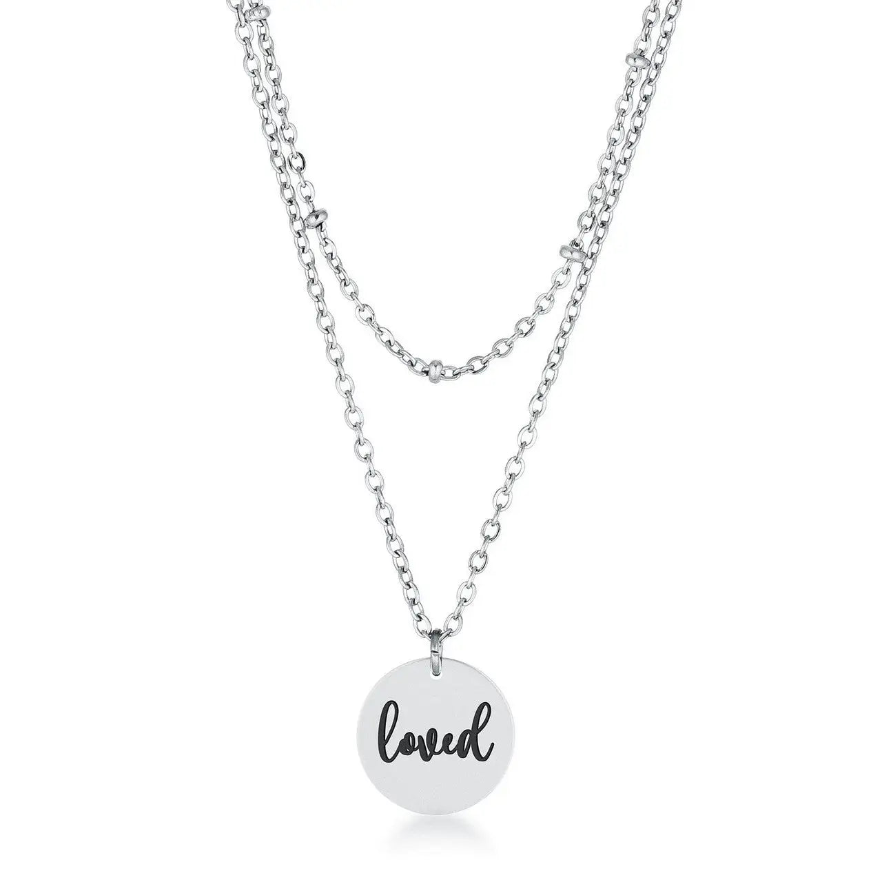 Delicate Stainless Steel loved Necklace - Necklaces