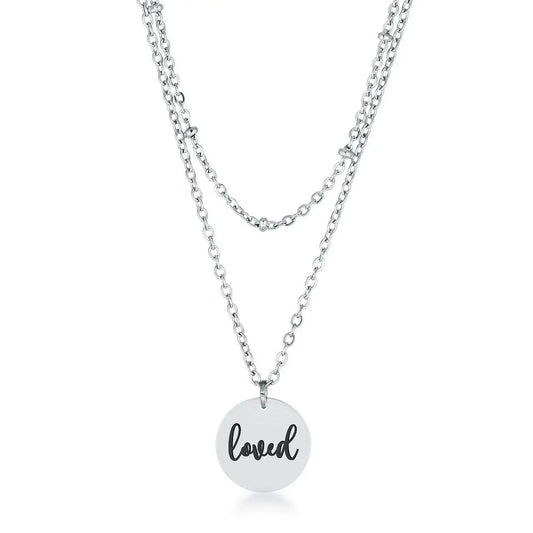 Delicate Stainless Steel loved Necklace - Necklaces