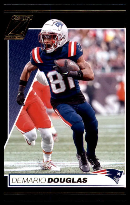 DeMario Douglas football card from Panini Zenith 2024 featuring New England Patriots