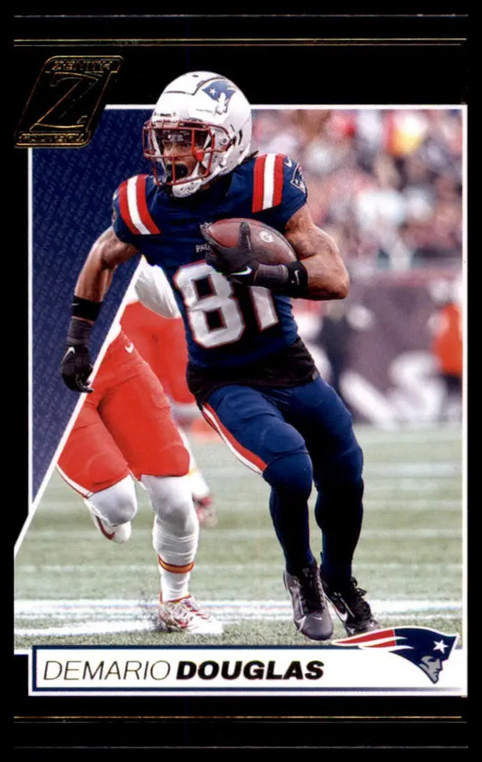 DeMario Douglas football card from Panini Zenith 2024 featuring New England Patriots