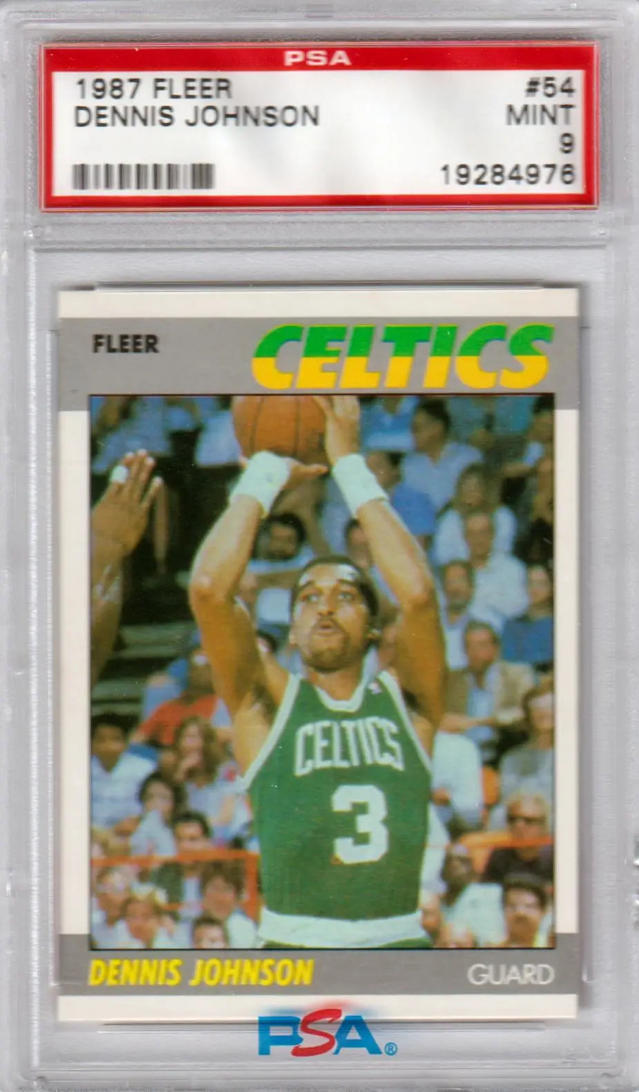 Graded Dennis Johnson basketball trading card from Columbia Hobby PSA 9 Mint