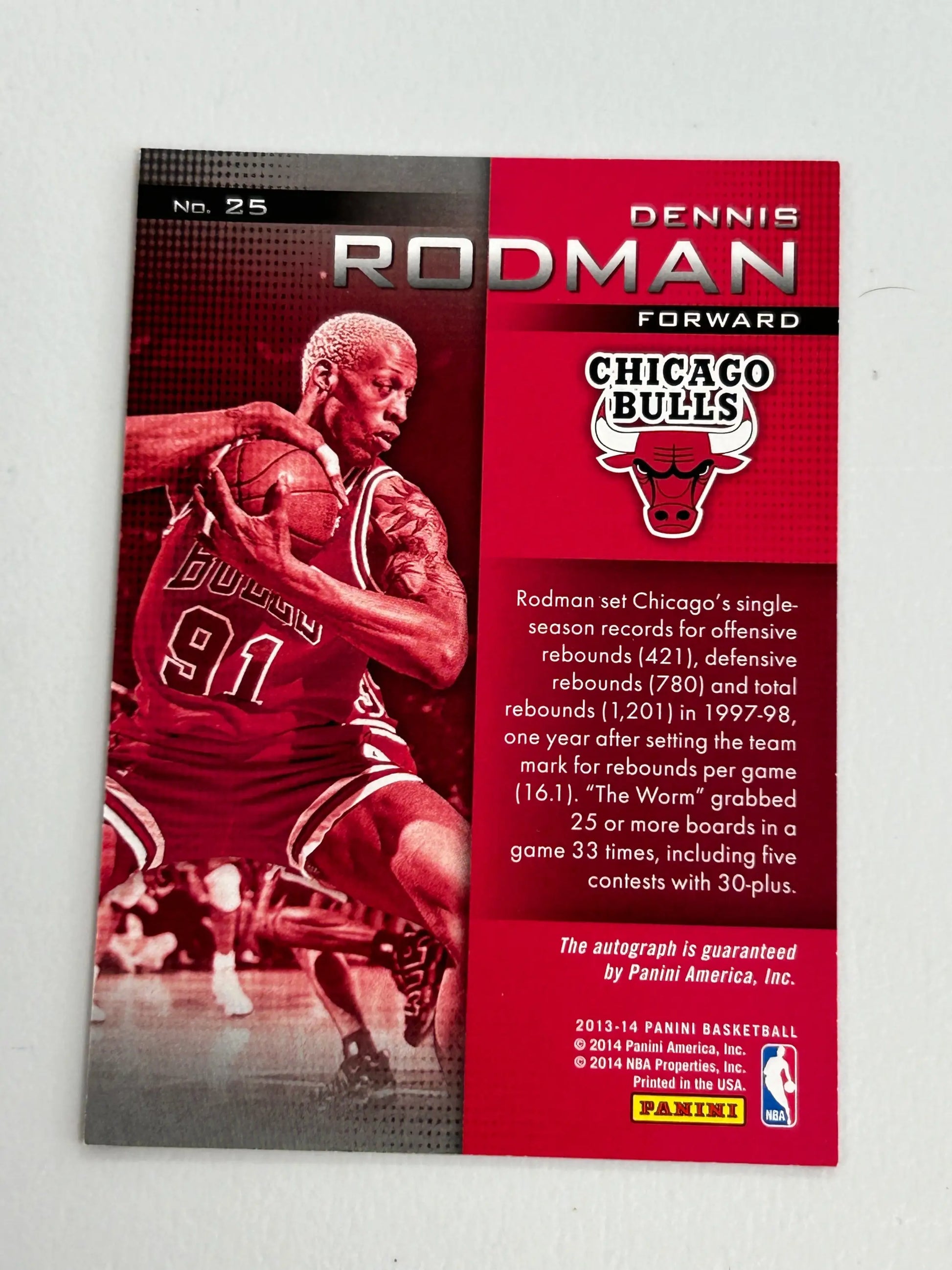 Dennis Rodman Chicago Bulls Panini Autograph trading card for collectors