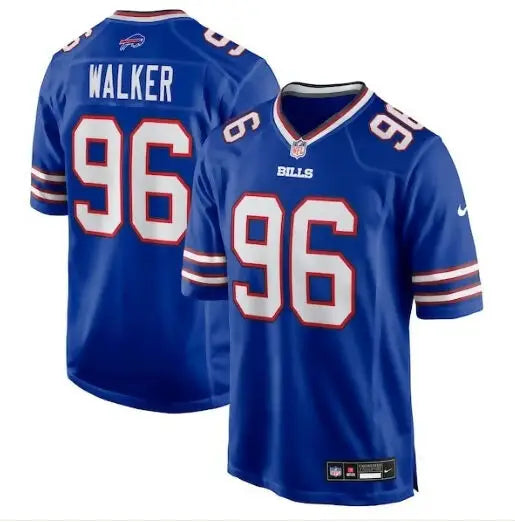 Blue Buffalo Bills Nike Team Game Jersey worn by Deone Walker in royal color