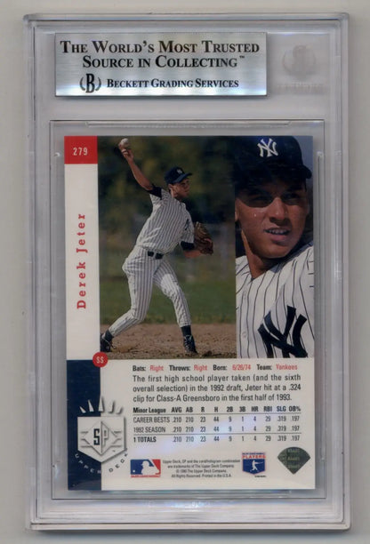 Derek Jeter 1993 SP #279 baseball card in BGS case for trading card collectors