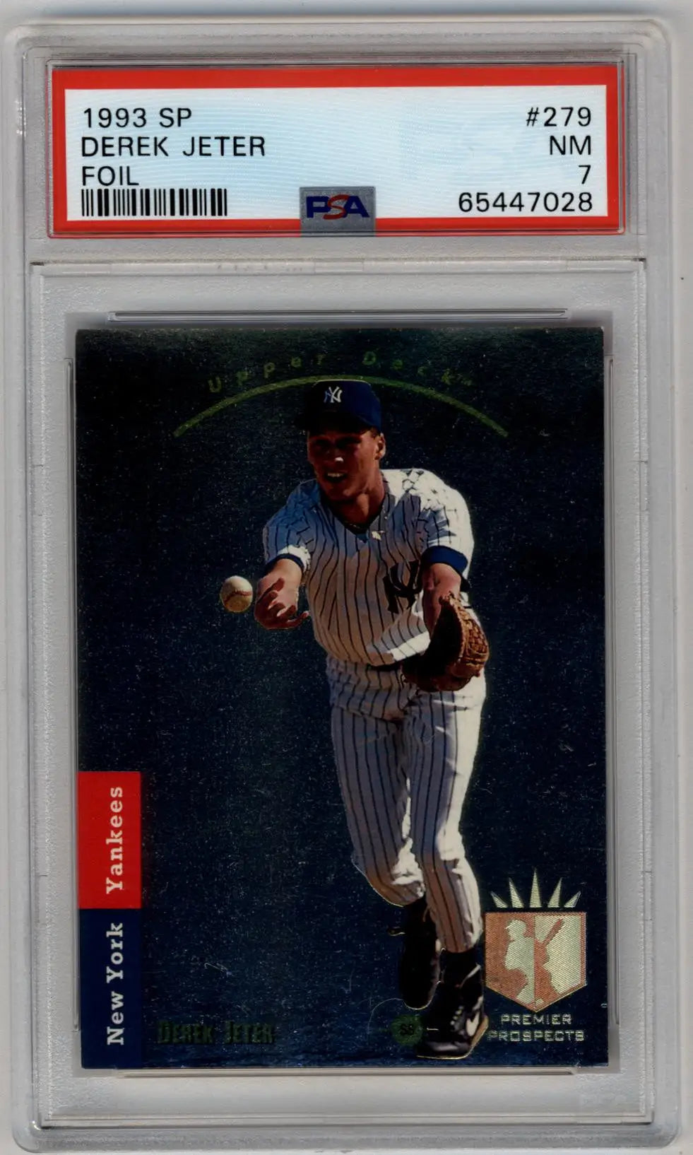 Derek Jeter 1993 SP Foil Baseball Card PSA 7 Near Mint 7028 Alt Text