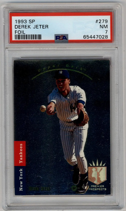 Derek Jeter 1993 SP Foil Baseball Card PSA 7 Near Mint 7028 Alt Text