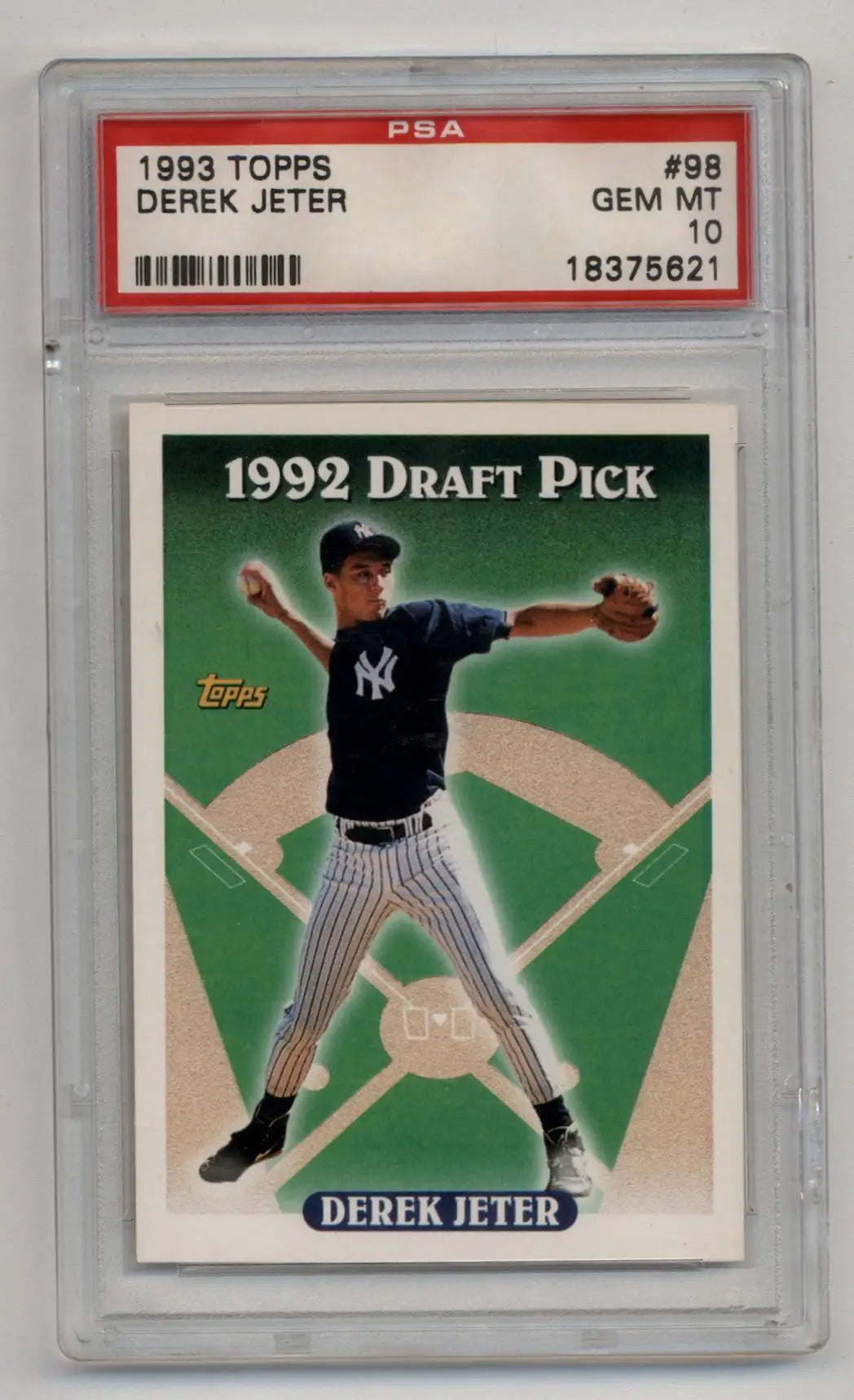 Derek Jeter 1993 Topps #98 graded gem mint 10 baseball card for collectors