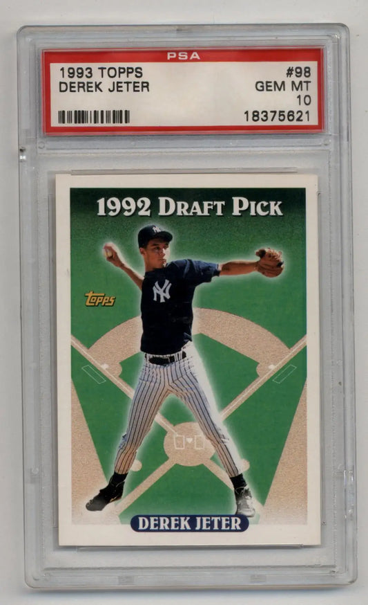 Derek Jeter 1993 Topps #98 graded gem mint 10 baseball card for collectors