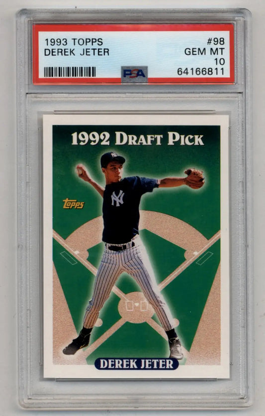 Graded Derek Jeter baseball card 1993 Topps gem mint PSA 10 collectible jewelry