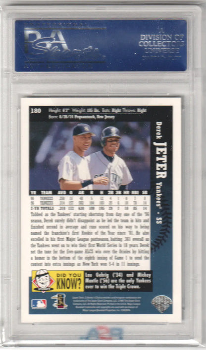Derek Jeter baseball card from Collector’s Choice product at Columbia Hobby with PSA 10 Gem Mint