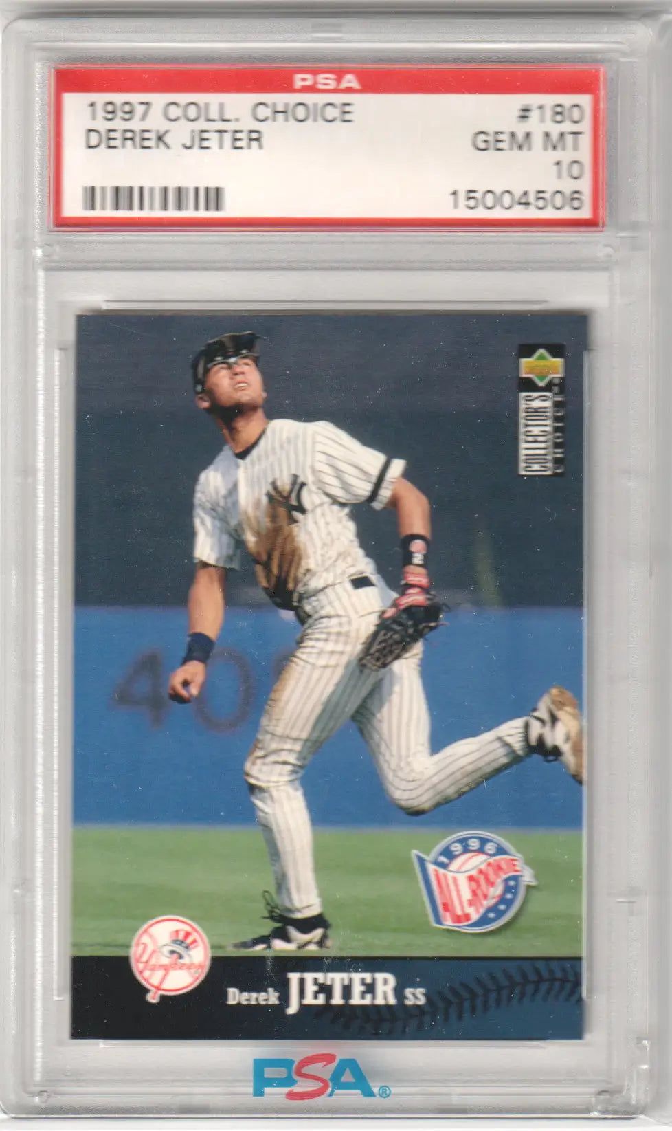 Graded Derek Jeter baseball card from Collector’s Choice at Columbia Hobby, PSA 10