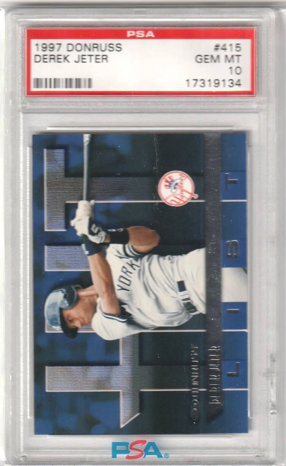 Graded Derek Jeter 1997 Donruss #415 GEM MINT baseball card from Columbia Hobby