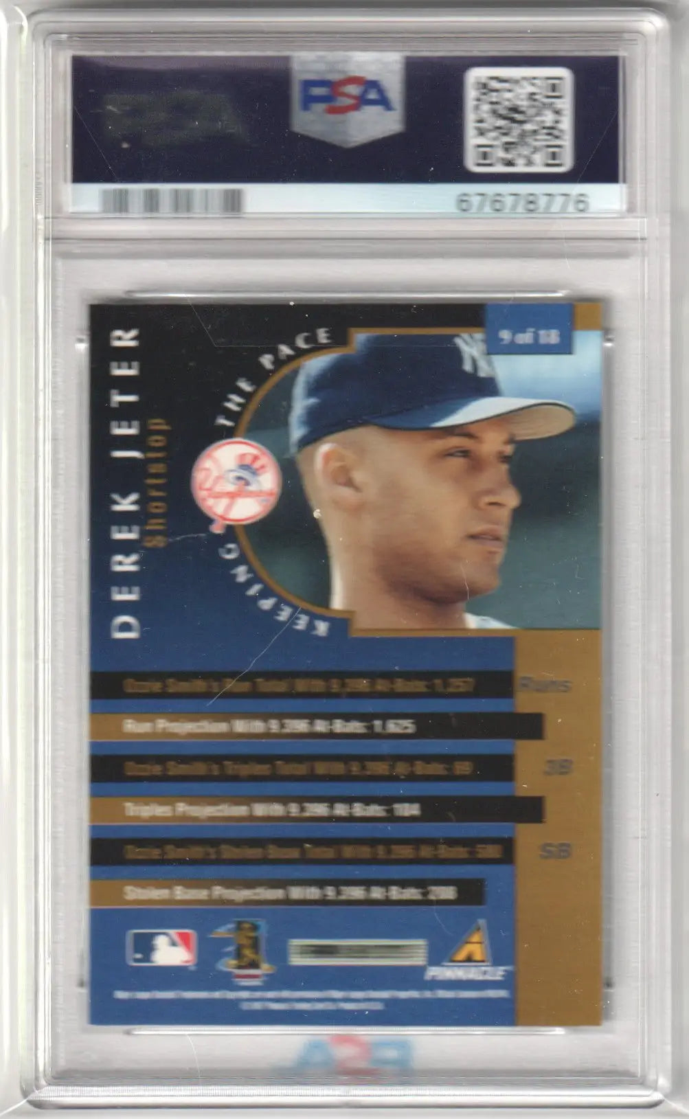 Graded Derek Jeter baseball card from Pinnacle Keeping The Pace series at Columbia Hobby