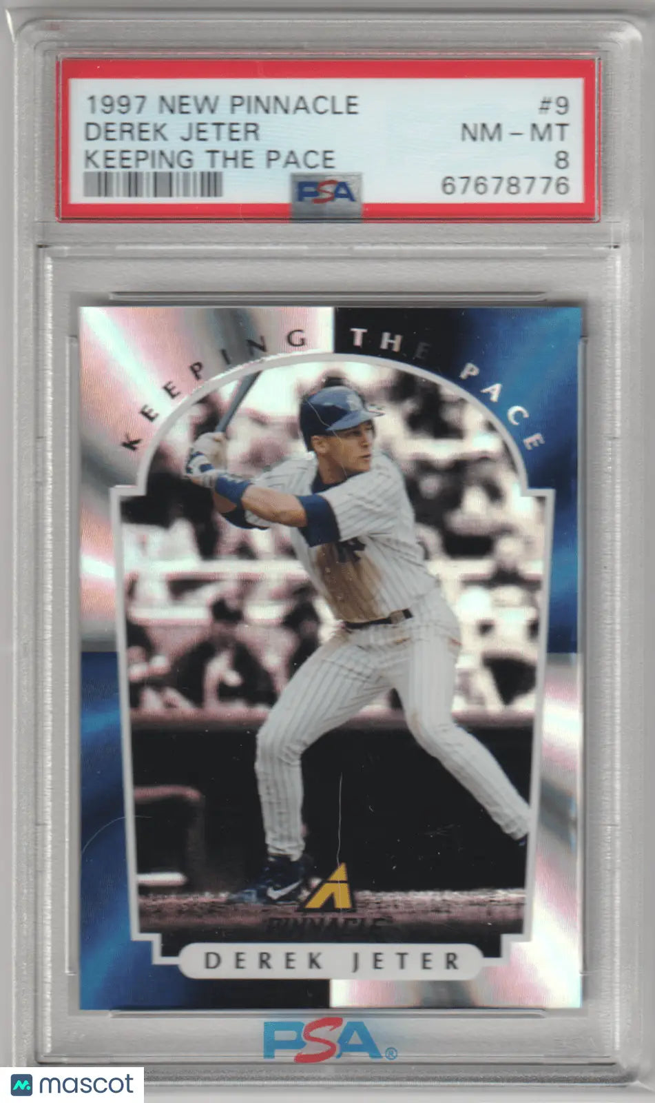 Graded Derek Jeter baseball card from Pinnacle Keeping The Pace series at Columbia Hobby