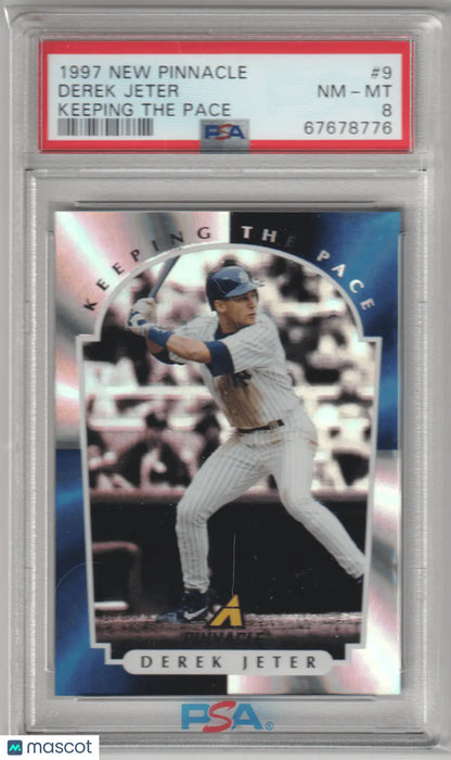 Graded Derek Jeter baseball card from Pinnacle Keeping The Pace series at Columbia Hobby