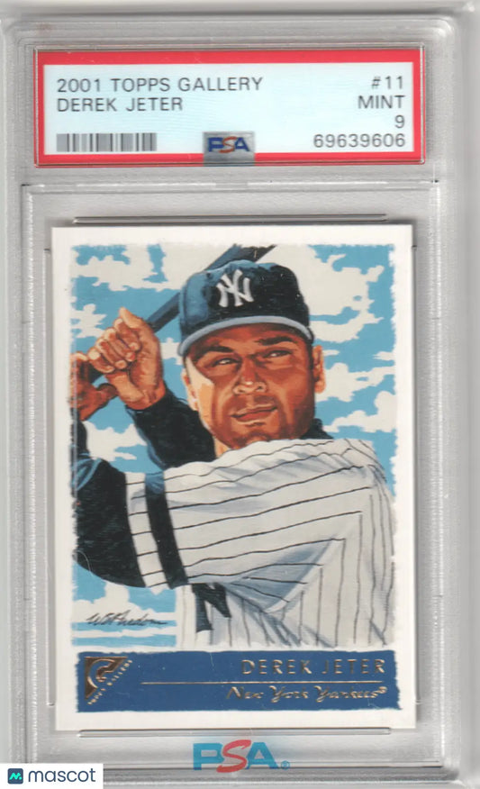 Graded Derek Jeter baseball card from Topps Gallery, authentic Columbia Hobby collectible