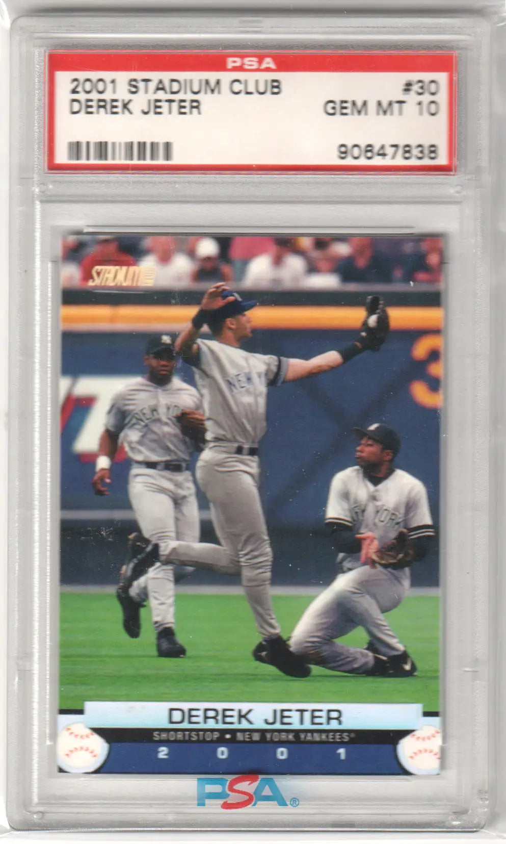 Graded Derek Jeter baseball card from Stadium Club sold by Columbia Hobby