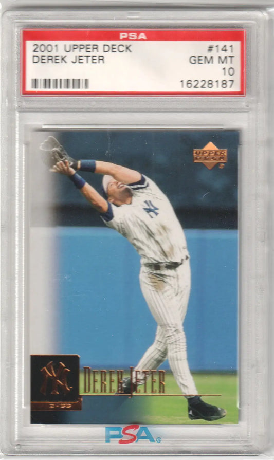 Graded Derek Jeter baseball card from Upper Deck by Columbia Hobby in PSA 10 GEM MINT condition