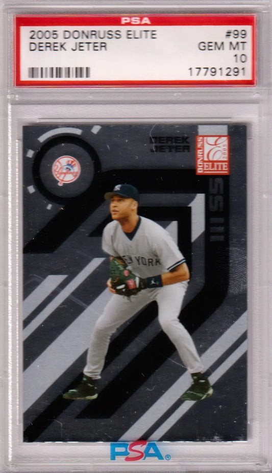 Graded DEREK JETER 2005 Donruss Elite baseball card PSA 10 GEM MINT from Columbia Hobby