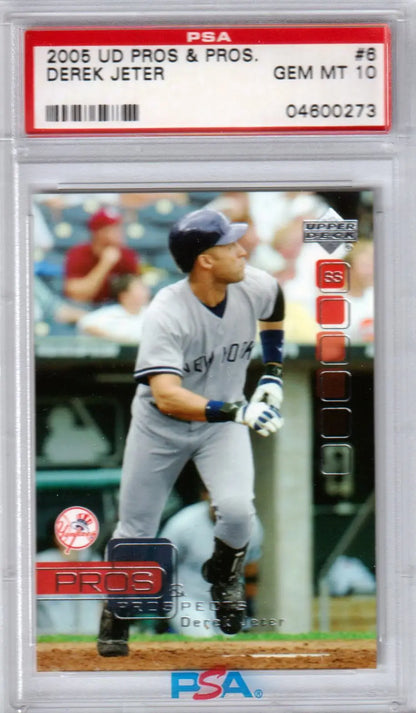 Derek Jeter baseball card from Upper Deck Pros & Prospects, PSA 10 GEM MINT, Columbia Hobby