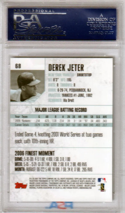 Derek Jeter 2007 Finest #68 PSA 10 GEM MINT baseball card from Columbia Hobby