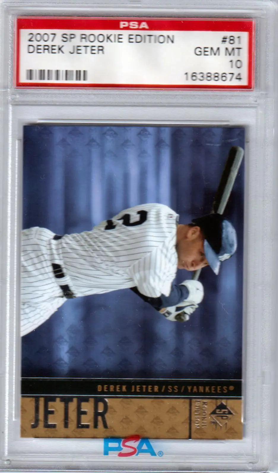 Graded Derek Jeter baseball card from Columbia Hobby Rookie Edition 2007 SP Yankee