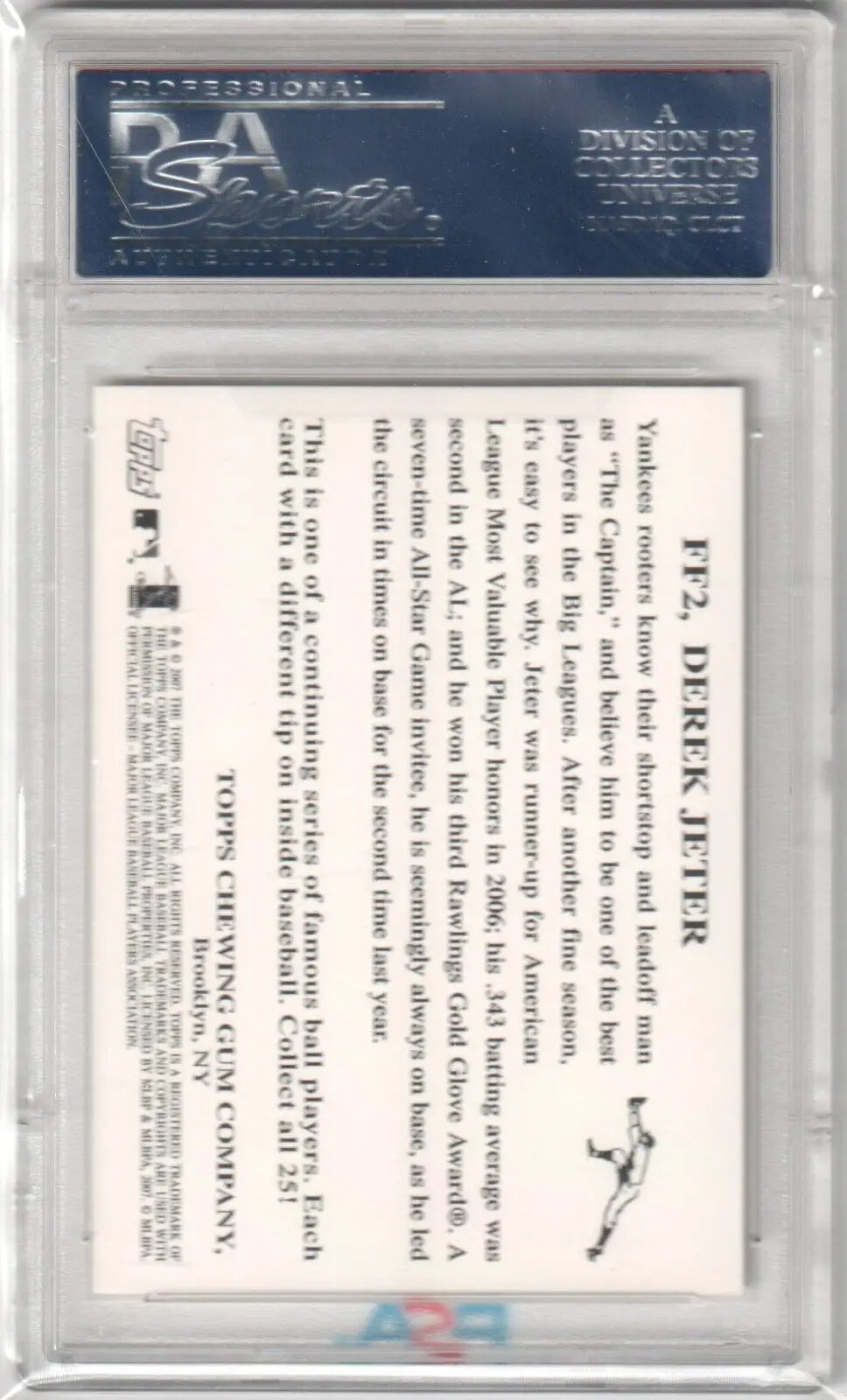 Derek Jeter graded baseball card from Topps Flashback Fridays with ESPn Magazine covers