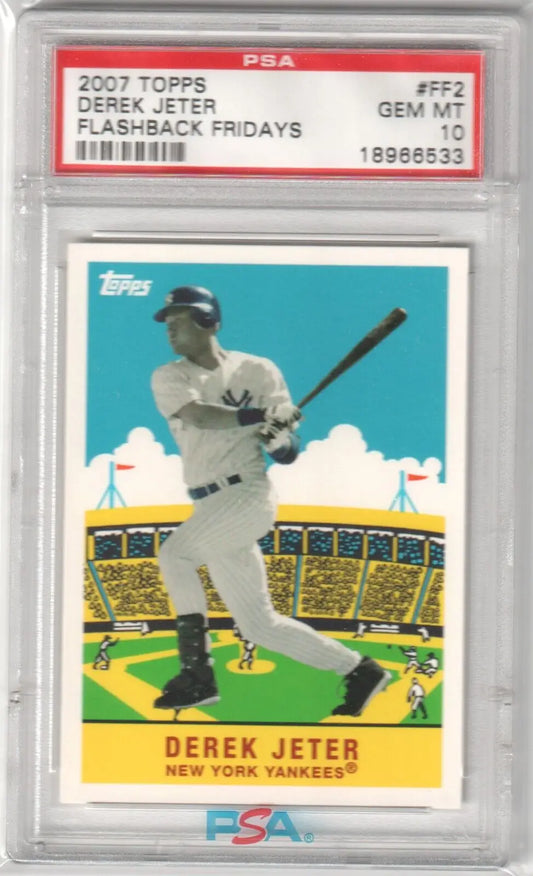 Derek Jeter Topps Flashback Fridays baseball card PSA 10 GEM MINT featuring ESPN magazine covers